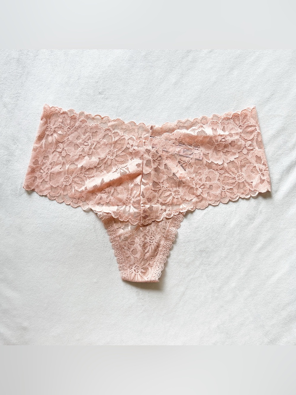 Victoria's Secret Lace Thong Panty Light Nude Beige  -Small